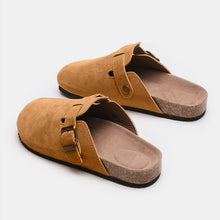 Load image into Gallery viewer, Suede Closed Toe Buckle Slide
