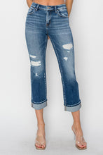 Load image into Gallery viewer, Full Size Cuffed Ankle Distressed Straight Jeans
