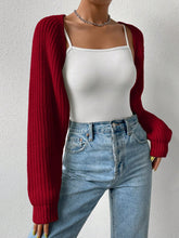 Load image into Gallery viewer, Open Front Long Sleeve Cropped Cardigan
