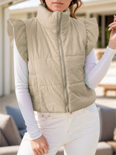 Load image into Gallery viewer, Pocketed Zip Up Cap Sleeve Jacket
