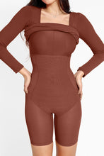 Load image into Gallery viewer, Basic Full Size Built-In Shapewear Square Neck Long Sleeve Dress
