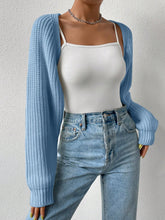 Load image into Gallery viewer, Open Front Long Sleeve Cropped Cardigan
