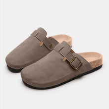 Load image into Gallery viewer, Suede Closed Toe Buckle Slide
