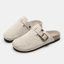 Load image into Gallery viewer, Suede Closed Toe Buckle Slide
