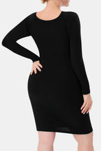 Load image into Gallery viewer, Basic Full Size Built-In Shapewear Square Neck Long Sleeve Dress
