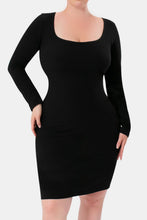 Load image into Gallery viewer, Basic Full Size Built-In Shapewear Square Neck Long Sleeve Dress
