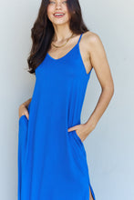 Load image into Gallery viewer, Full Size Cami Side Slit Maxi Dress in Royal Blue
