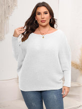 Load image into Gallery viewer, Full Size Boat Neck Batwing Sleeve Sweater
