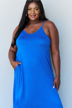 Load image into Gallery viewer, Full Size Cami Side Slit Maxi Dress in Royal Blue
