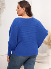 Load image into Gallery viewer, Full Size Boat Neck Batwing Sleeve Sweater
