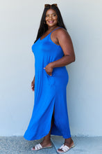 Load image into Gallery viewer, Full Size Cami Side Slit Maxi Dress in Royal Blue
