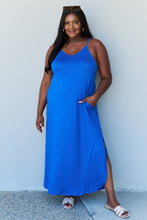 Load image into Gallery viewer, Full Size Cami Side Slit Maxi Dress in Royal Blue
