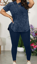 Load image into Gallery viewer, Short sleeve acid washed legging set
