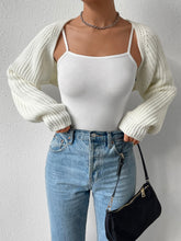 Load image into Gallery viewer, Open Front Long Sleeve Cropped Cardigan
