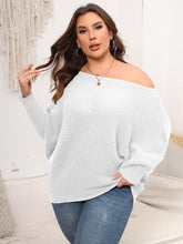 Load image into Gallery viewer, Full Size Boat Neck Batwing Sleeve Sweater
