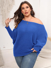 Load image into Gallery viewer, Full Size Boat Neck Batwing Sleeve Sweater
