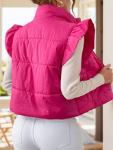 Load image into Gallery viewer, Pocketed Zip Up Cap Sleeve Jacket
