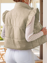 Load image into Gallery viewer, Pocketed Zip Up Cap Sleeve Jacket
