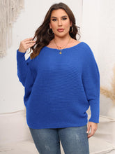 Load image into Gallery viewer, Full Size Boat Neck Batwing Sleeve Sweater
