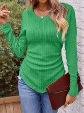 Load image into Gallery viewer, Full Size Ruched V-Neck Long Sleeve T-Shirt
