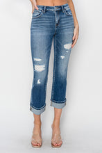 Load image into Gallery viewer, Full Size Cuffed Ankle Distressed Straight Jeans
