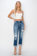 Load image into Gallery viewer, Full Size Cuffed Ankle Distressed Straight Jeans
