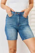 Load image into Gallery viewer, Full Size Tummy Control Double Button Bermuda Denim Shorts
