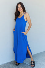 Load image into Gallery viewer, Full Size Cami Side Slit Maxi Dress in Royal Blue
