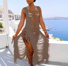 Load image into Gallery viewer, Junior Sexy Distressed Coverup Dress
