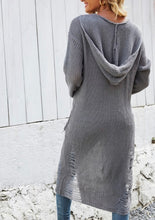 Load image into Gallery viewer, Mimi Long Distressed Hooded Cardigan
