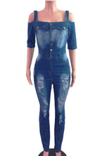 Load image into Gallery viewer, Womens Denim Jumper | Gina Open Shoulder Denim Jumper | Xsintric 1&#39;s
