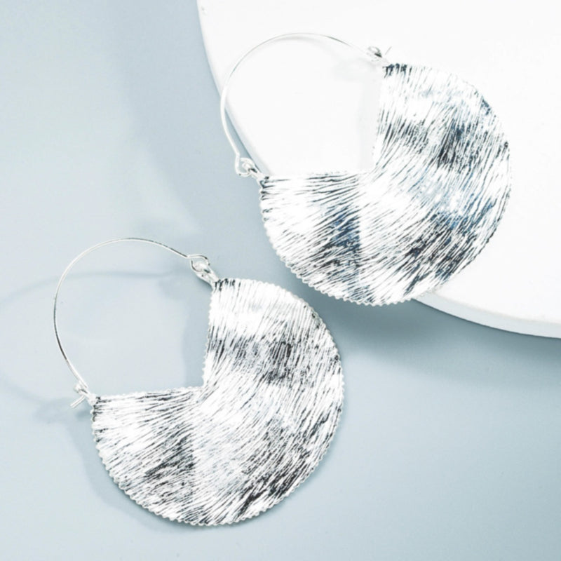 Silver Ribbed Earrings