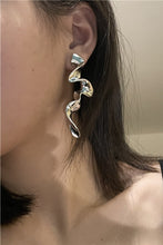 Load image into Gallery viewer, Silver Squiggly Earrings
